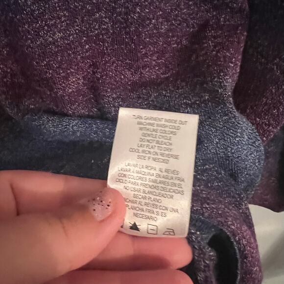 Napa Valley Ombre Stripe Sweater Women's Size Medium Purple Blue Cotton Blend - Picture 6 of 7